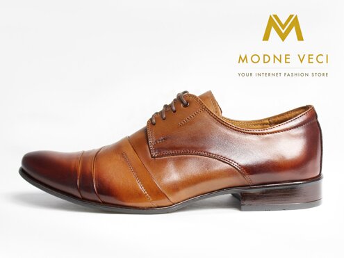 Brown elegante Schuhe - Leder Modell 116
