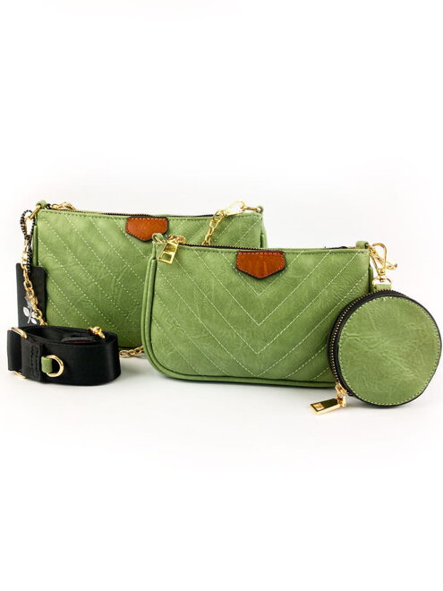 Damen Crossbody Handtsche 3 in 1 grün