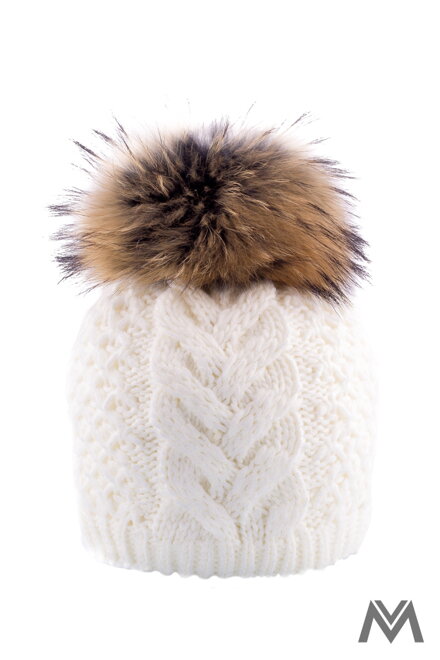 Damen Strickmütze mit Bommel ANIA beige
