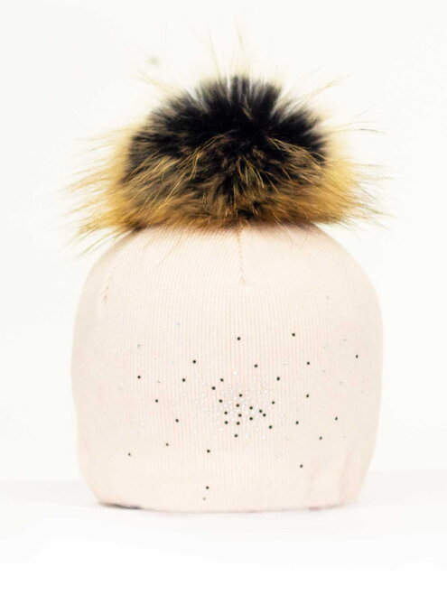 Damen Strickmütze mit Bommel Alexa rosa