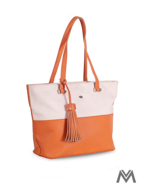 Damen Handtasche David Jones CM3115 Creme/Orange