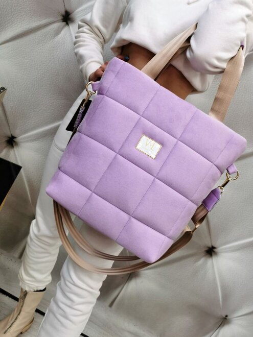 Dámska prešívaná kabelka s ramienkom lila fialová 