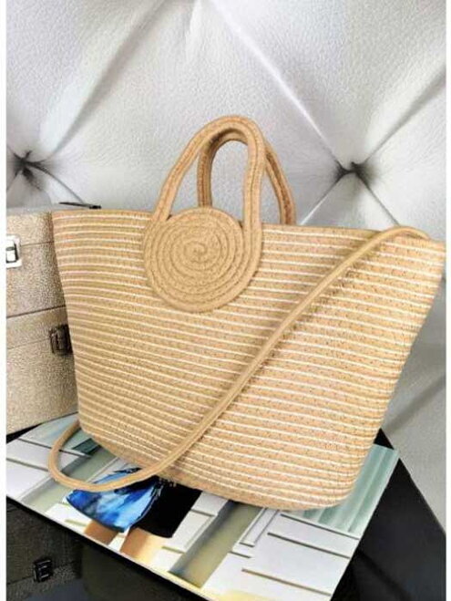 Stylische Damen-Sommerhandtasche 38AY mit Ziernähten