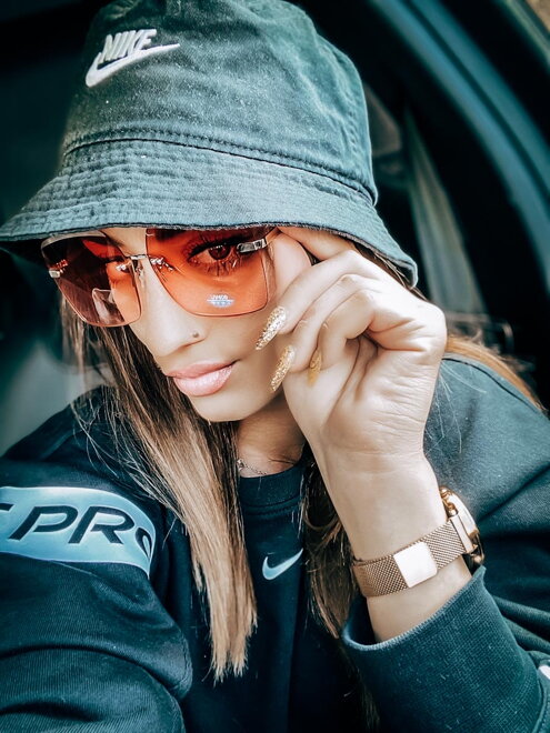 Damensonnenbrille ohne Rahmen - braun pink