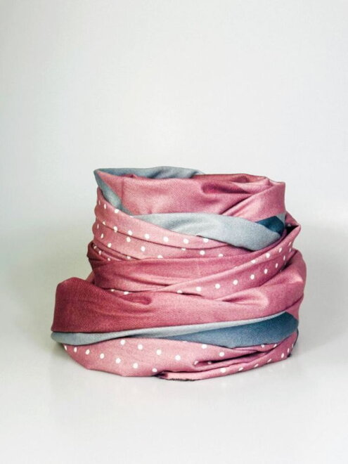 Dámska kašmírová šatka v ružovo-sivej kombinácii farieb