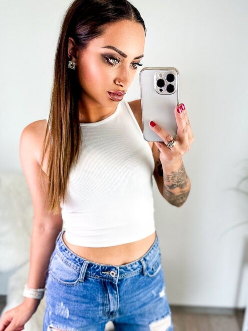 Dámsky letný biely croptop 
