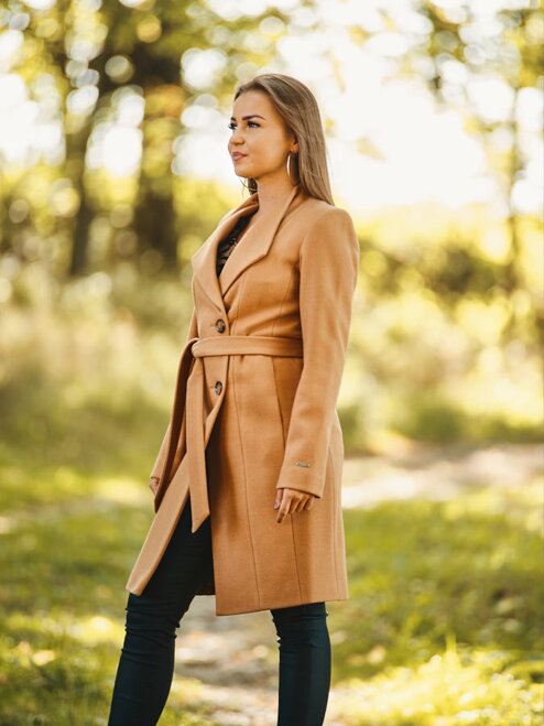Damen Wintermantel mit Gürtel VENUS camel