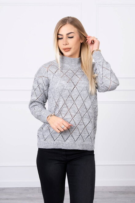 Damen Pullover mit Stehkragen 2020-18 Diamant grau