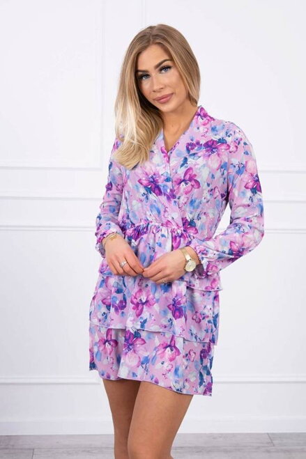Damen Sommerkleid mit Blumen KS lila