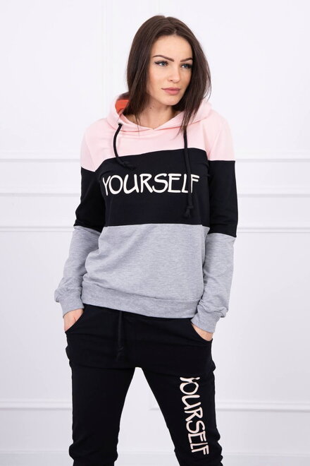 Damen Trainingsanzug YOURSELF 65456 rosa+schwarz+grau