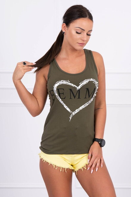 Damen Tanktop FEMME 9000-1 ARMY grün