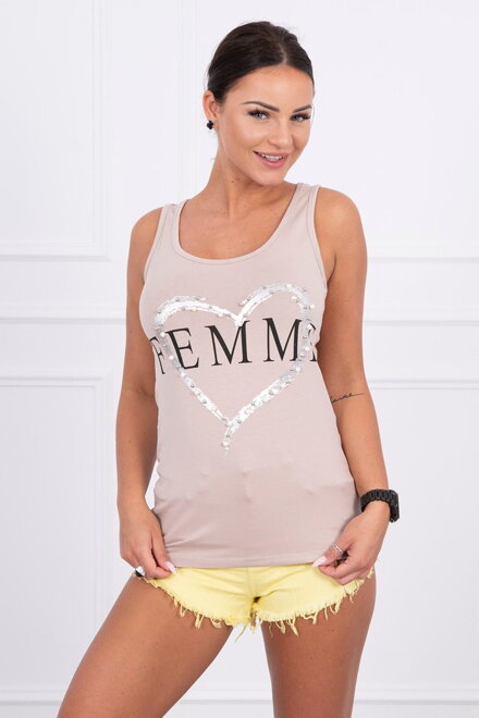 Damen Tanktop FEMME 9000-1 hellbraun