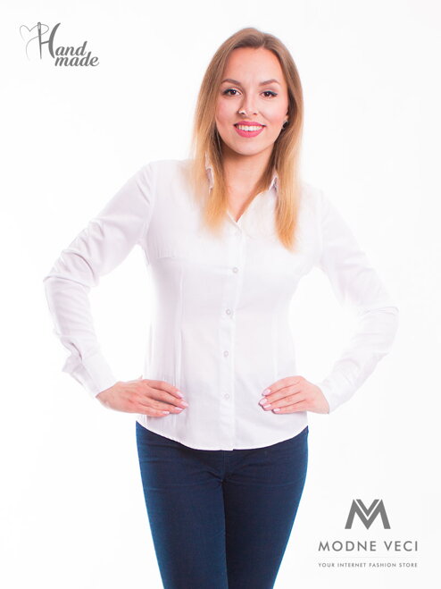 Biela dámska košeľa Slim Fit VS-DK1728