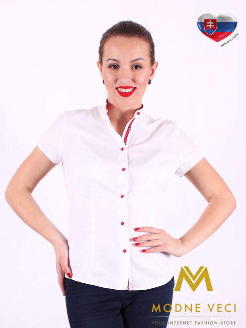 Biela dámska košeľa Slim Fit VS-DK1719