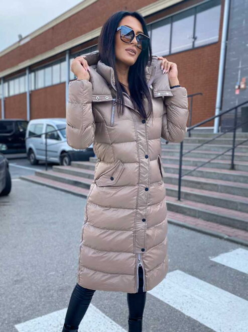 Lange Damen Winterjacke MS02 Camel