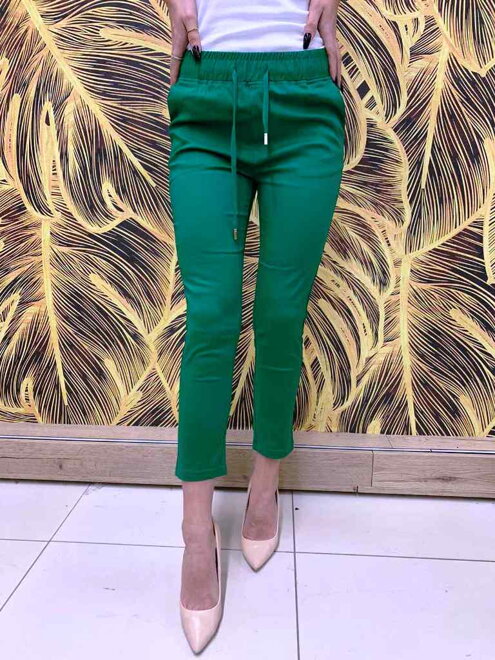 Damen Hose mit Zugschnur FREESIA smaragdgrün
