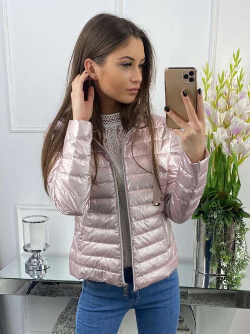 Gesteppte Damen Übergangsjacke rosa Perlenfarbe