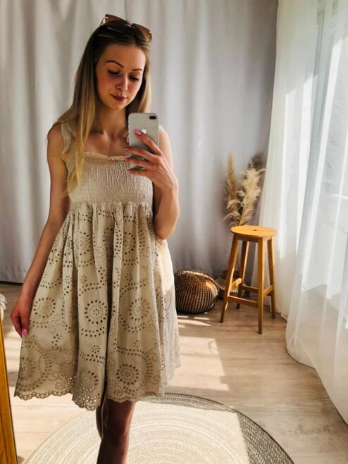 Madeira Kleid MFY in Cremefarbe