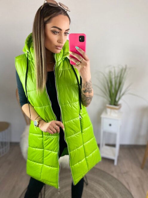 Dámska športová vesta v limetkovej farbe 