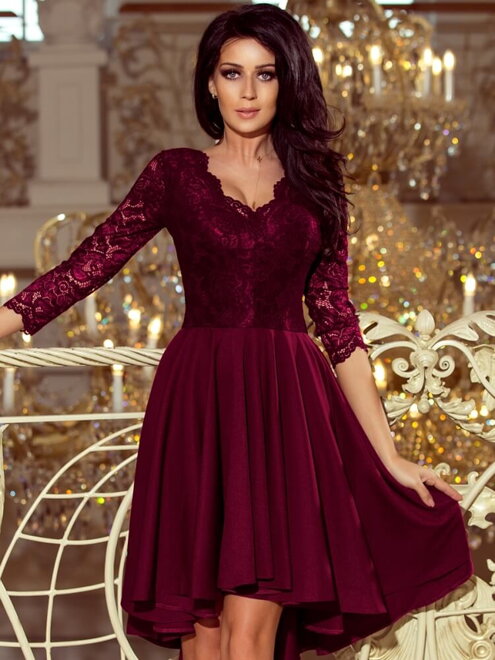 Elegantes Damen Kleid 210-1 bordo
