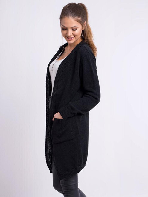 Langer gestrickter Cardigan MERYL schwarz
