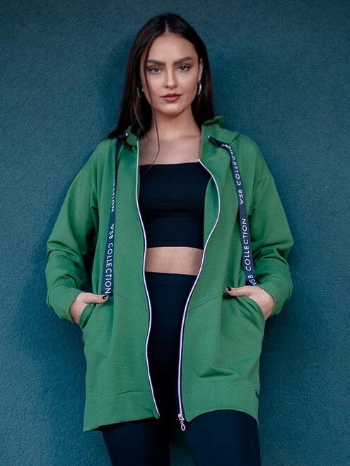 Damen-Sweatjacke VSB SOPHIA grün mit Reißverschluss