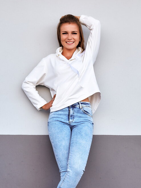 Damen Sweatshirt mit Kapuze VSB-SANDRA creme