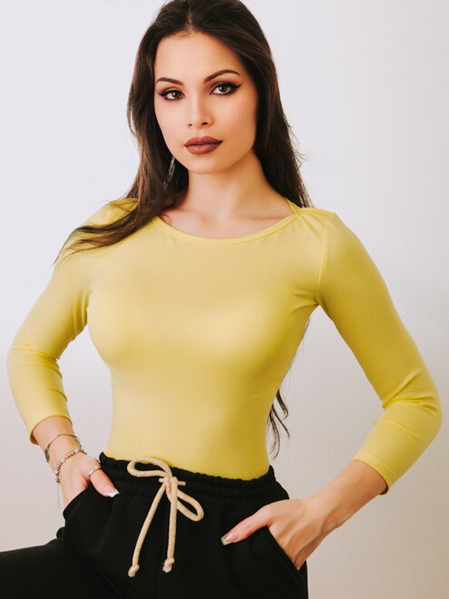 Damen T-Shirt MILA mit Boot Ausschnitt VS-DT1905 gelb