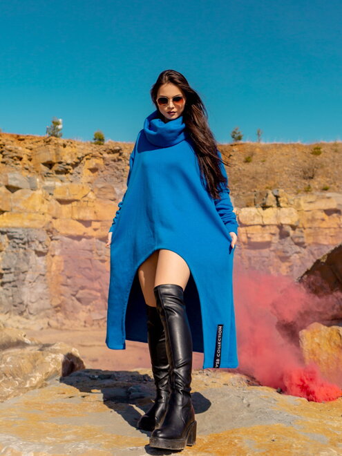 Damenponcho VSB_collection LONG blau
