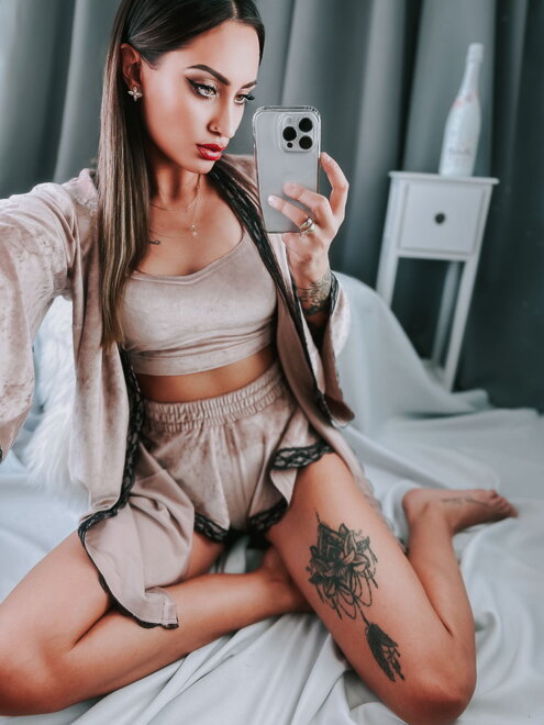 Pohodlný pyžamový set JANNYS VSB22 dusty pink