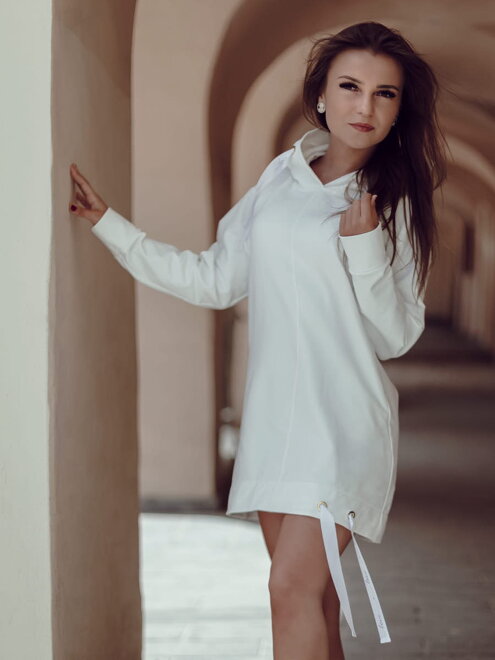 Sweatshirt Kleid / längeres Sweatshirt VSB-Sophii cream