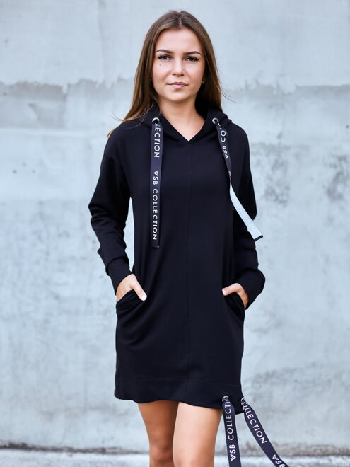 Sweatshirt Kleid / längeres Sweatshirt VSB-Sophii schwarz