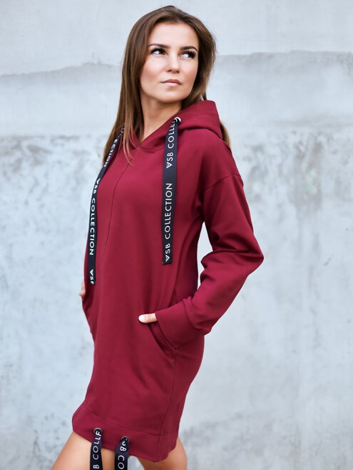 Sweatshirt Kleid / längeres Sweatshirt VSB-Sophii bordo