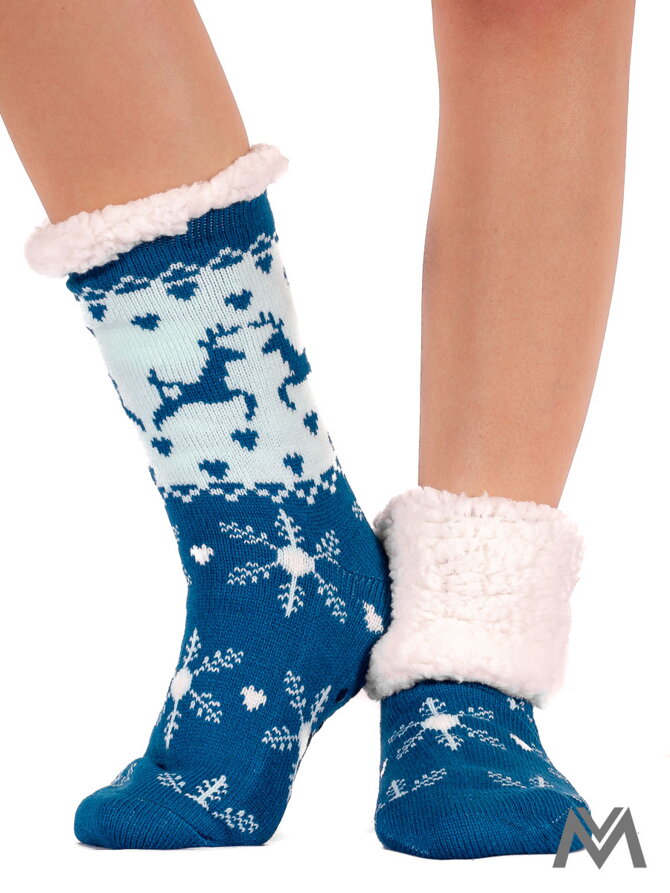 Thermo Socken Schneeflocke türkis