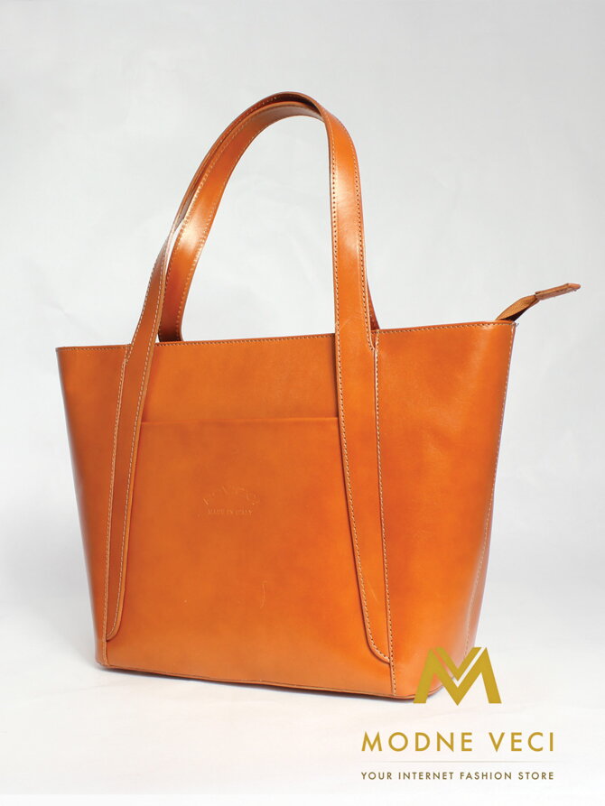 Echtes Leder Handtasche - orange TWR-23