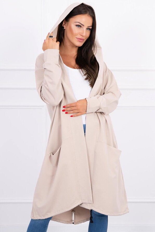 Langes Oversize-Sweatshirt oder Jacke beige 0044