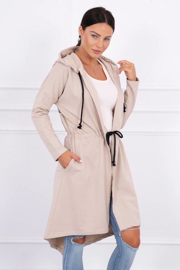 Damen Sweatshirt mit Zugschnur 8998 beige