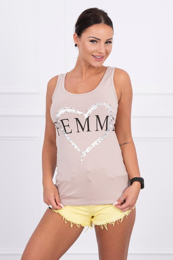 Damen Tanktop FEMME 9000-1 hellbraun