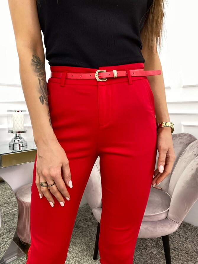Elegante 3/4 Damenhose H9136 rot
