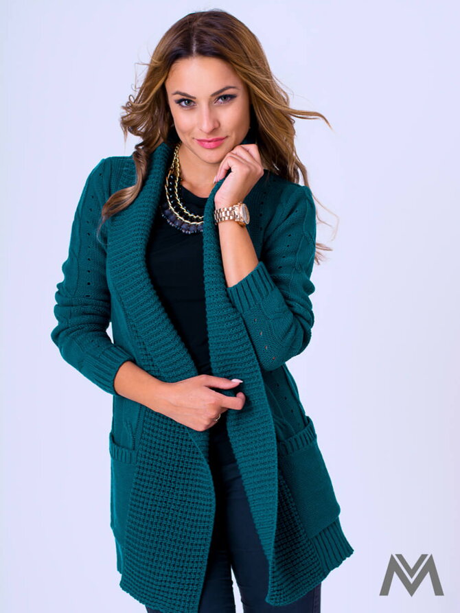 Schöne Damen Strickjacke Wera smaragdgrün