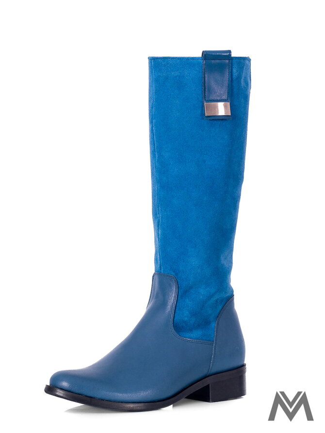 VERSABE Stiefel aus echtem Leder EMA blau mit Lamelle