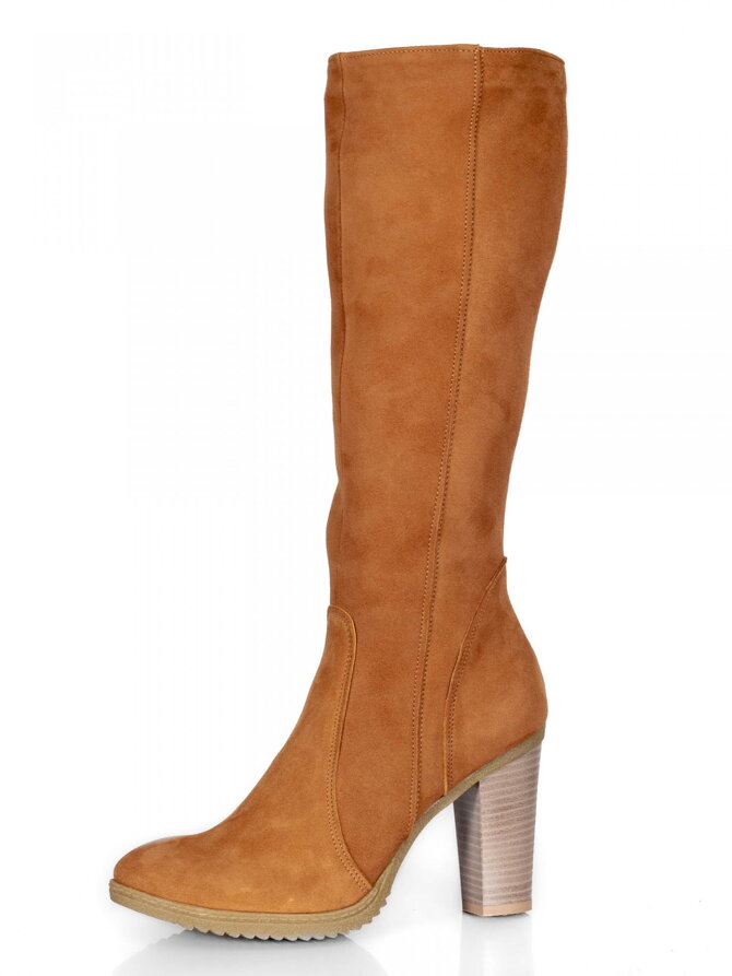 Damen Lederstiefel mit Absatz Ema 08 camel matt