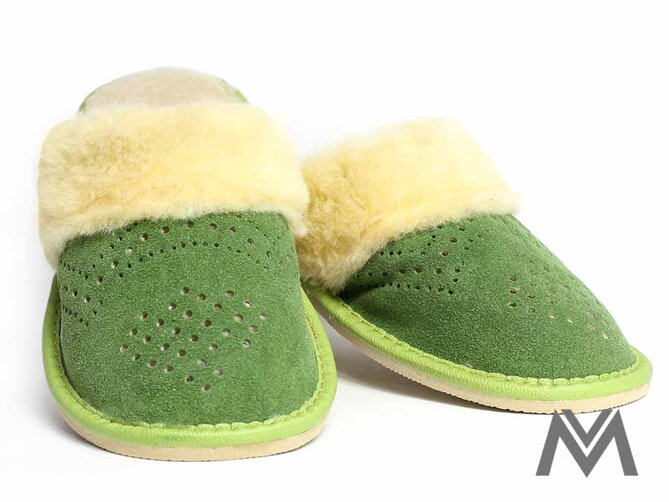 Warme Damen Pantoffeln Modell 16 grün