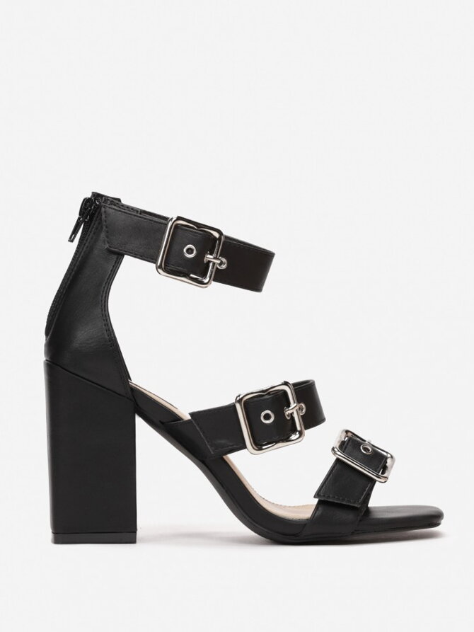 Damen Sandalen mit quadratischem Absatz 1618-1 schwarz