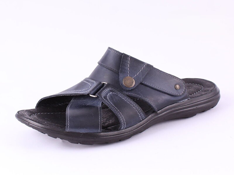 Herren Stirn Leder Sandalen und Pantoffeln in einem - blau Herren Stirn Leder Sandalen und Pantoffeln in einem - blau