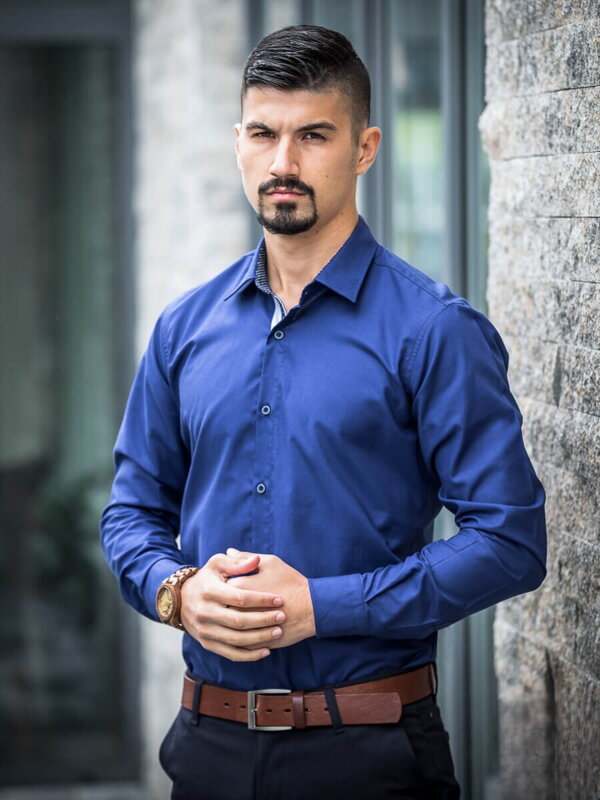 Dunkelblaues Herrenhemd VS-PK-1852