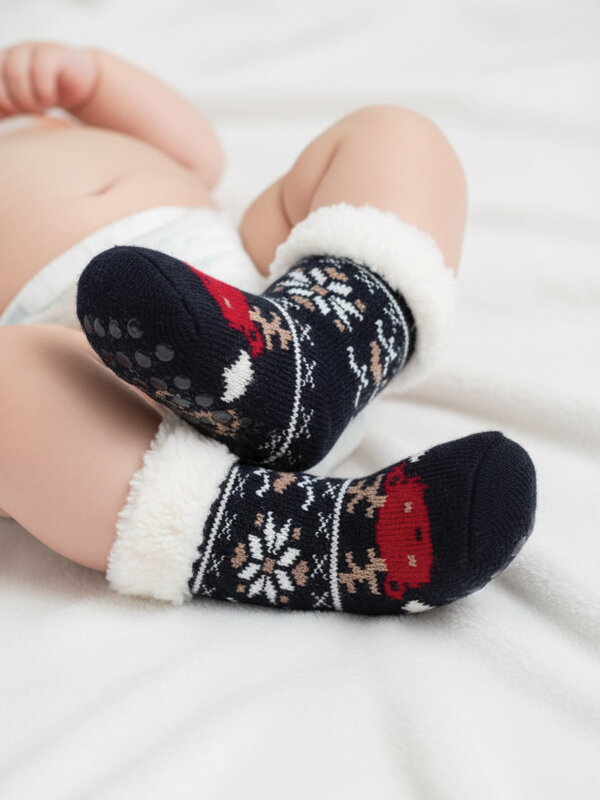 Thermosocken "Rentier" für Babys schwarz
