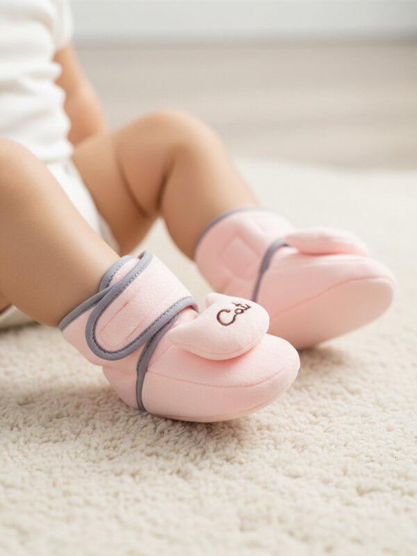 Mädchen Krabbelschuhe Katze baby-rosa