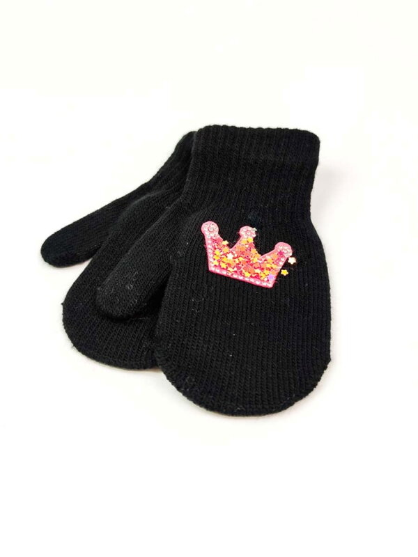 Handschuhe mit einer KRONE in Schwarz