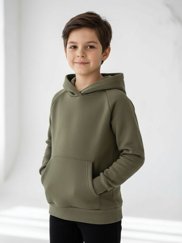 Chlapčenská zateplená VSB KIDS olivová mikina